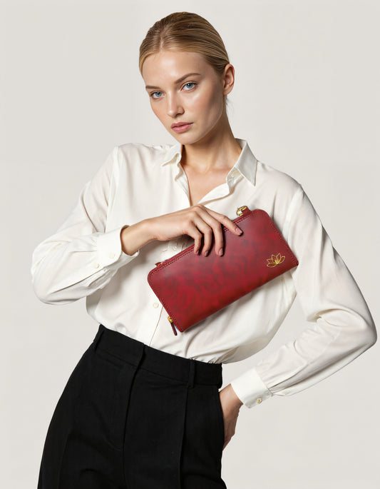 Burgundy Long Wallet